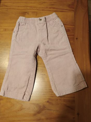 Pantalon velours rose 12/18 mois
