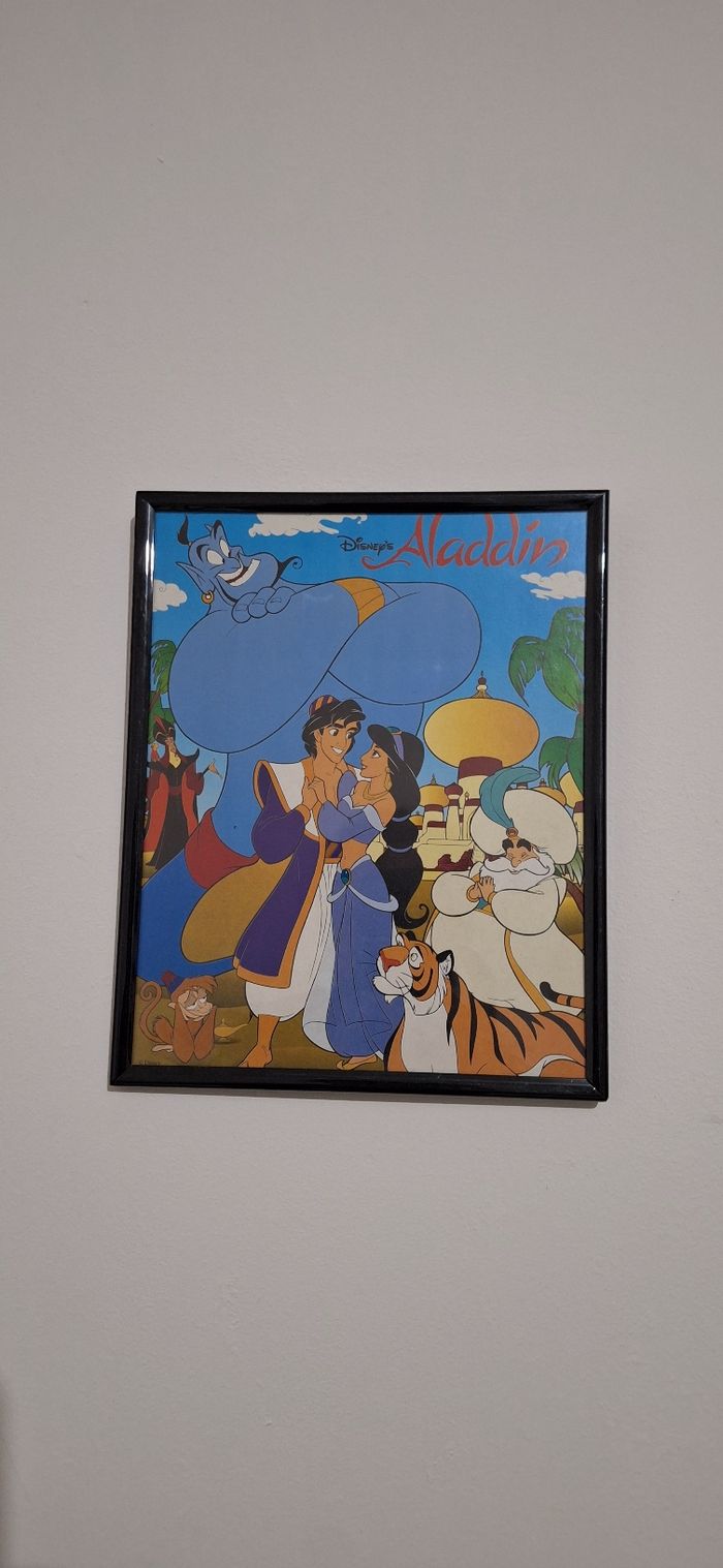 Joli cadre Aladdin – Déco Disney – En bon état