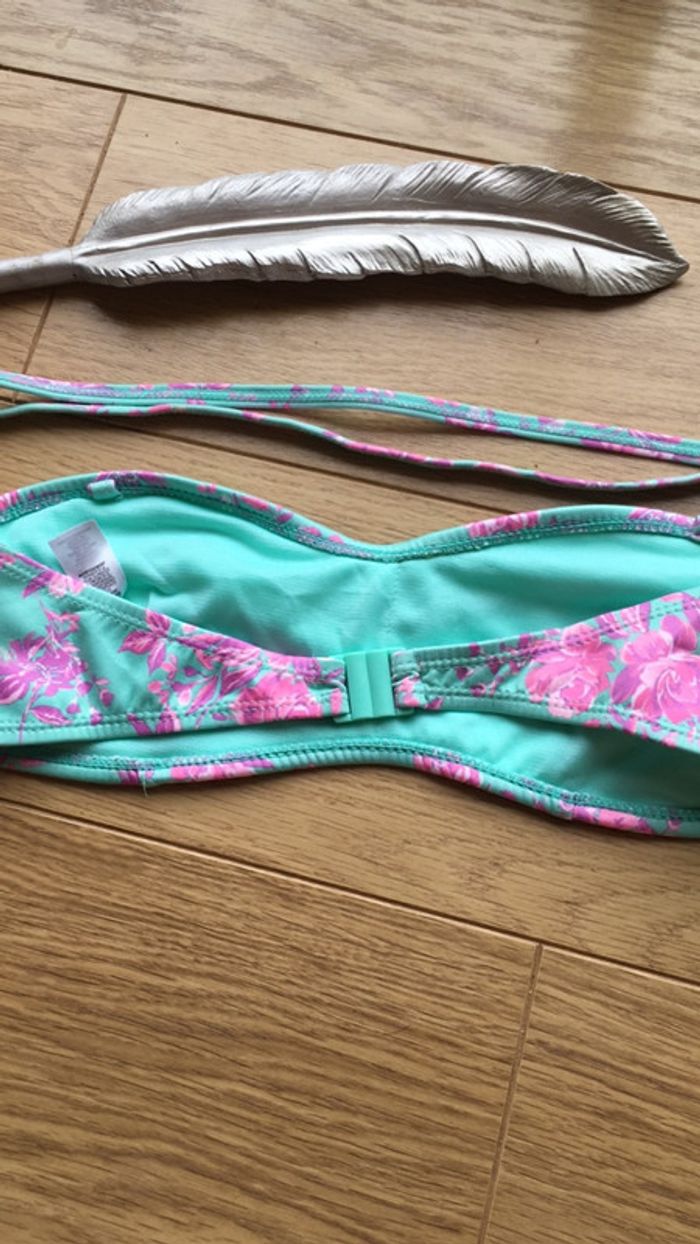 Maillot de bain primark haut de maillot taille M / bandeau turquoise et violet - photo numéro 4
