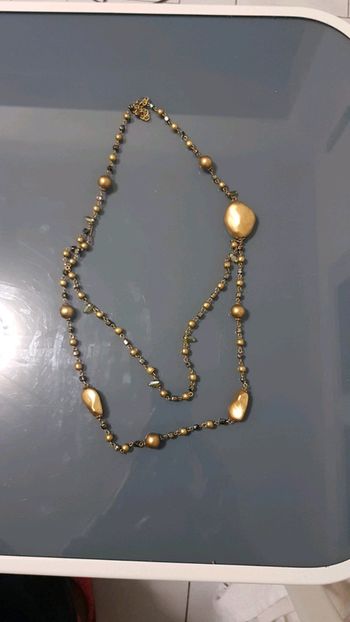 Collier double rang doré mat