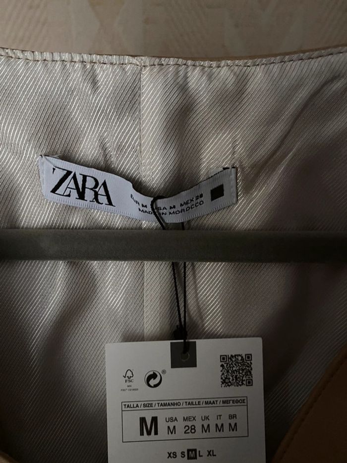 Superbe belle mini robe beige Zara neuve avec étiquette taille M - photo numéro 4