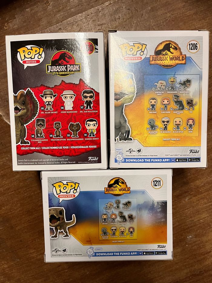 Funko pop jurassic Park lot - photo numéro 2