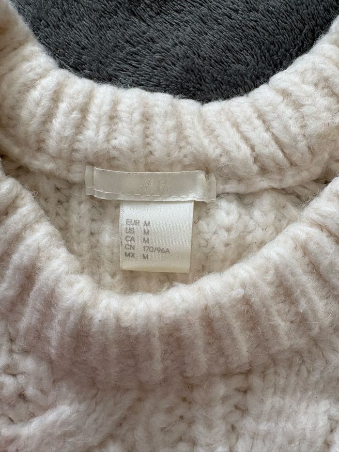 Pull blanc torsadé - H&M - photo numéro 3