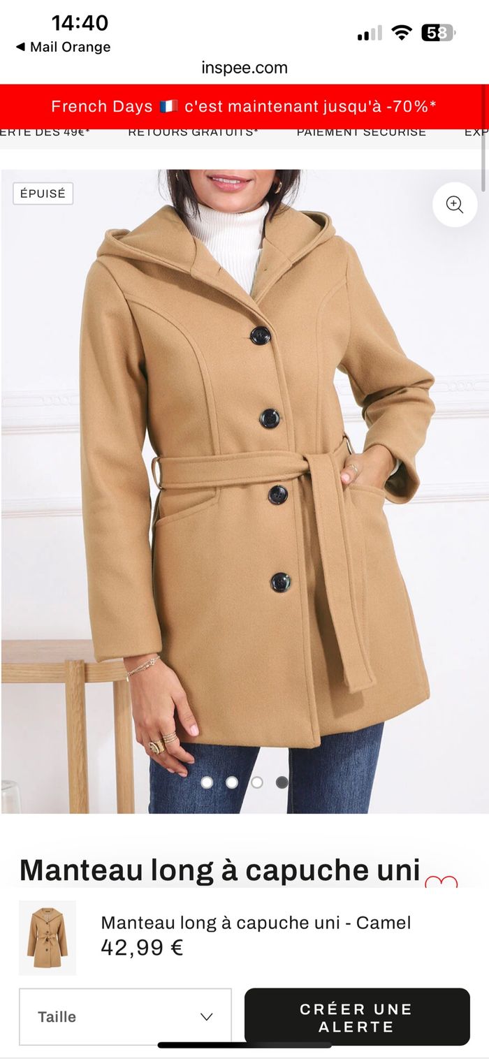 Manteau long à capuche - photo numéro 4