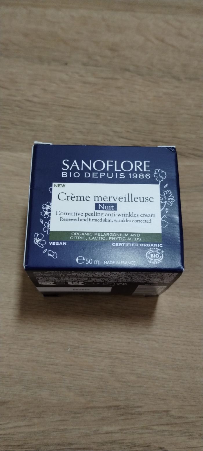 Crème merveilleuse nuit sanoflore