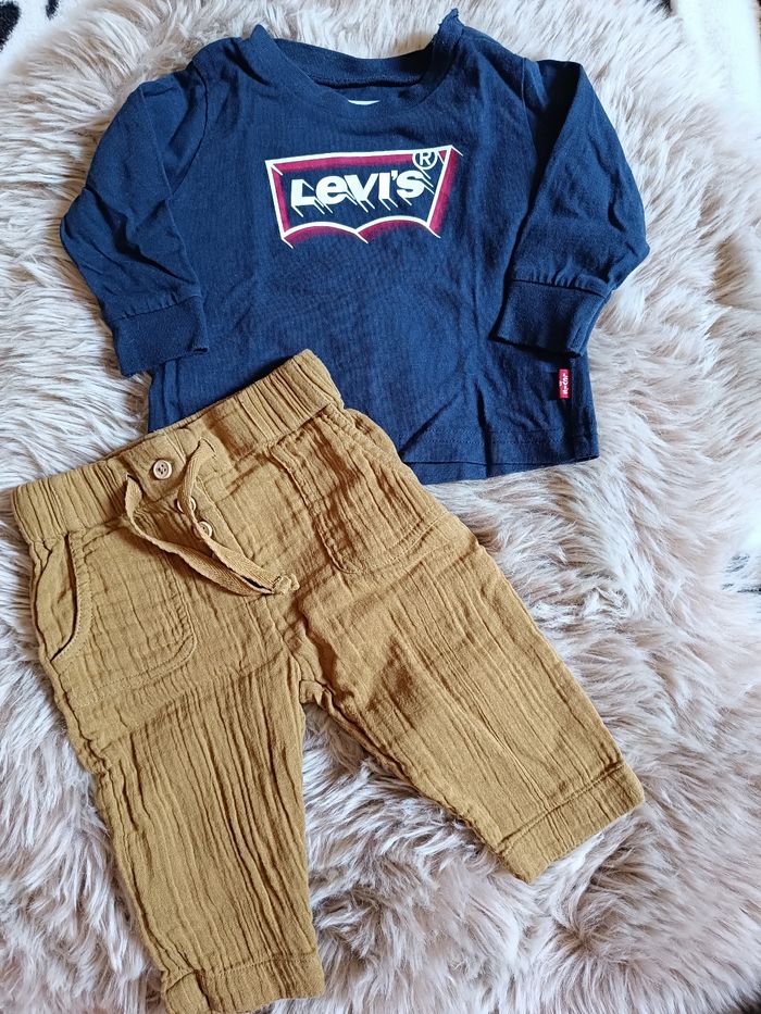 Pantalon en gaze de coton et t-shirt manche longue - photo numéro 4