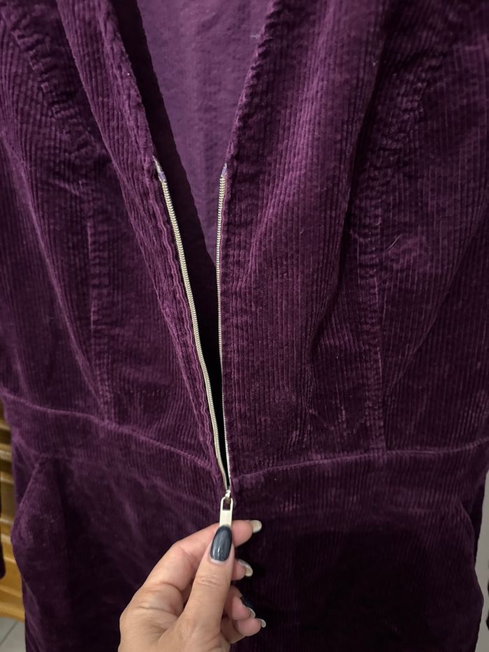 Robe velours bordeaux manches longues - photo numéro 3