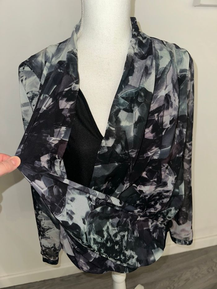 Chemisier drapé bijoux pierres précieuses H&M T40 L - photo numéro 7