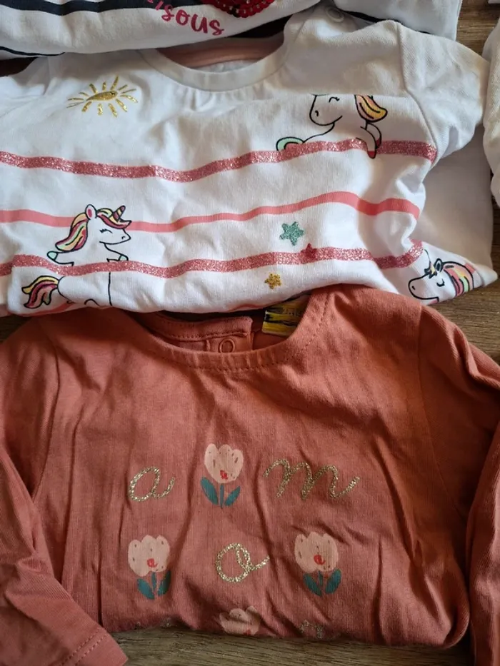 Lot tee-shirt bébé filles - photo numéro 3