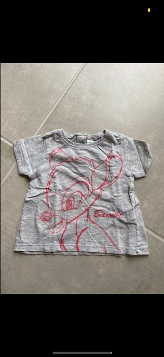 Tee shirt manches courtes Bambi 12 mois - photo numéro 3