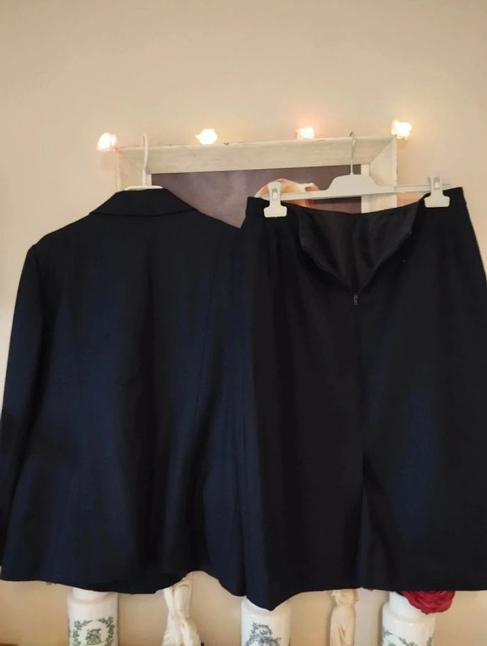💞 Ensemble Vintage Blazer & Jupe Pure Laine T42/44💞 - photo numéro 14