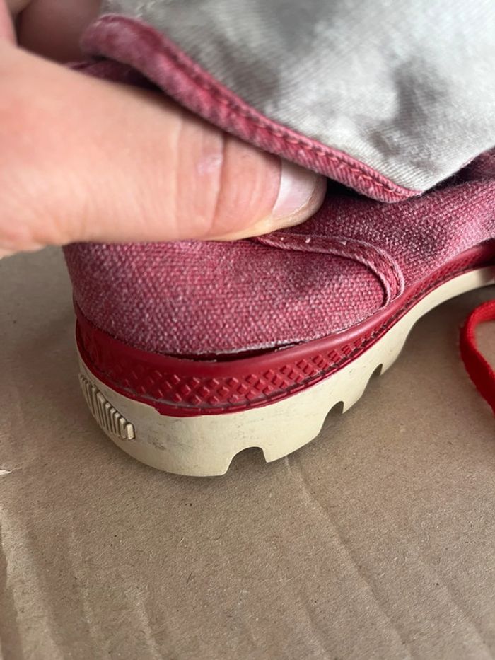 Baskets Montantes Rouge Palladium Taille 38 - photo numéro 8