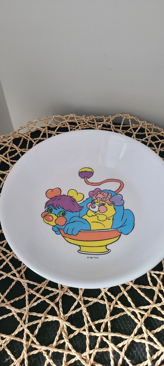 Assiette Popples TCFC Plastorex 1987 Vintage