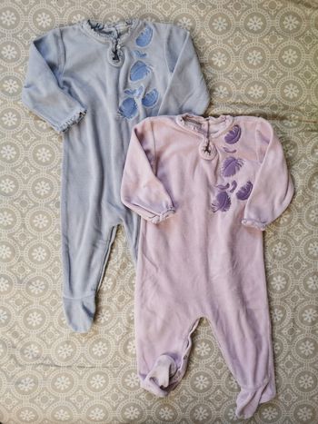 Lot pyjamas rose bleu babybou 18 mois