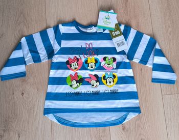 T-shirt manches longues léger Rayé / Marinière Bleue Minnie Disney - 18 mois - 81cm Neuf