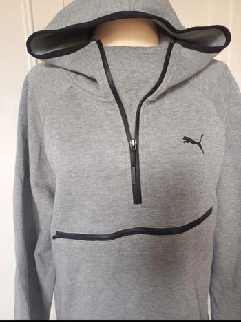 💎 sweat à capuche design street Wear original puma evo  poche mitaine t m coton gris noir