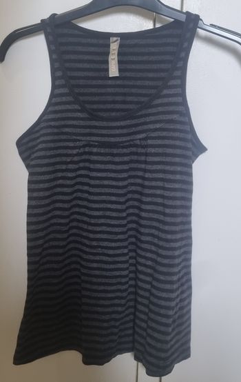 caprice de fille débardeur fille rayé gris noir  top sans manches taille 12 ans