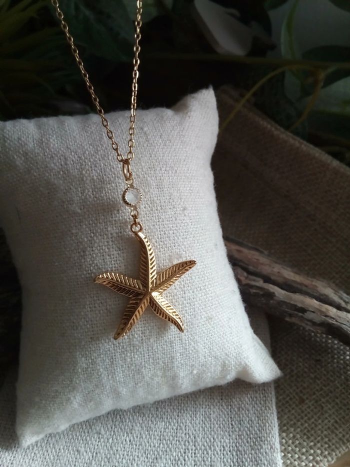 Collier pendentif étoile de mer en acier inoxydable