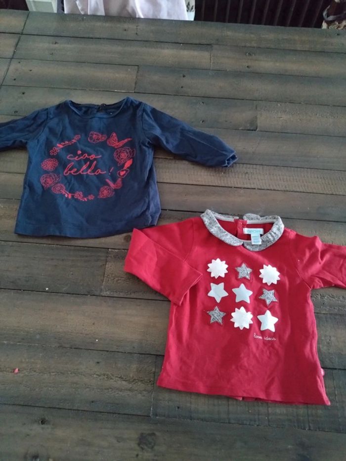 Deux t shirts manches courtes 18 mois
