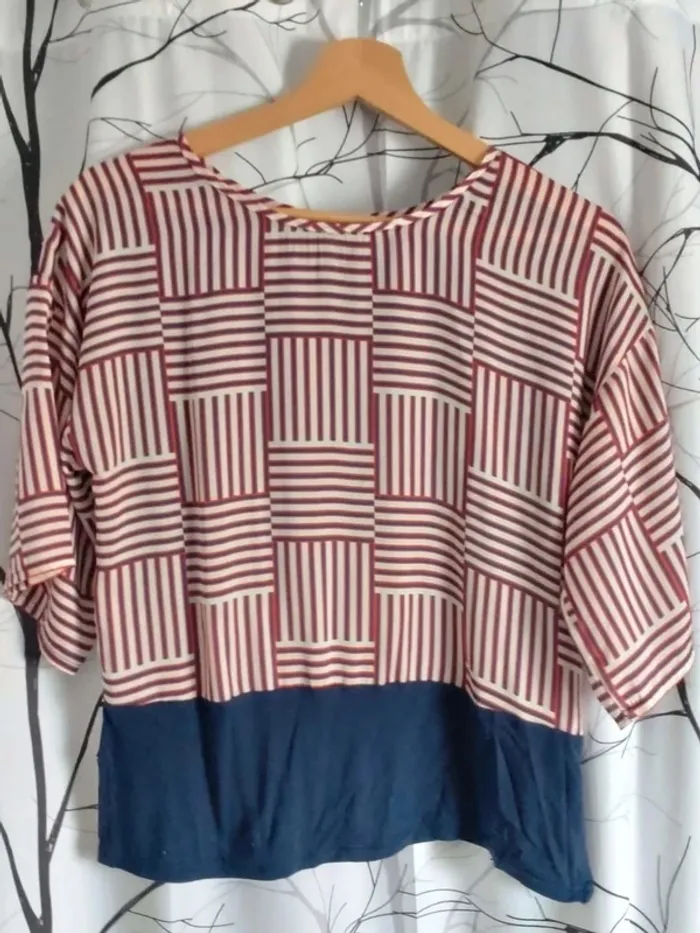 Blouse Tshirt femme géométrique Mango taille XS