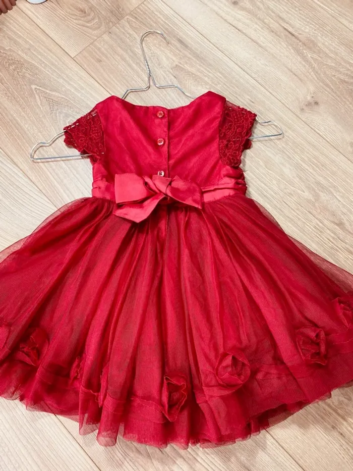 Taille 2 ans Robe princesse fille Orchestra rouge bordeaux * broderie tulle * 🌹 - photo numéro 7