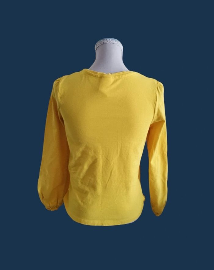 T shirt manches longues jaune chat C&A taille 10 ans - photo numéro 2