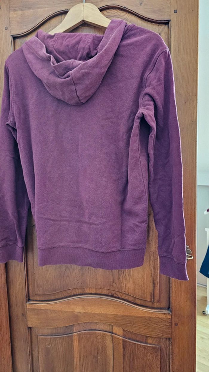 Sweat zippé à capuche couleur prune 14 ans - photo numéro 2