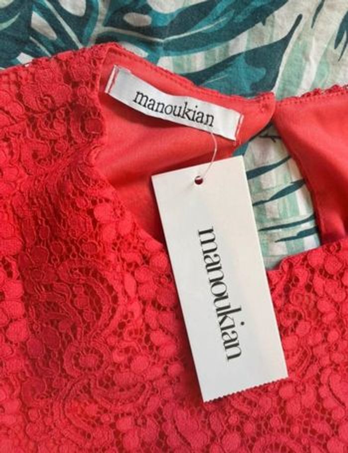 Robe d’été ou événement taille 4 dentelle corail Manoukian neuve - photo numéro 4