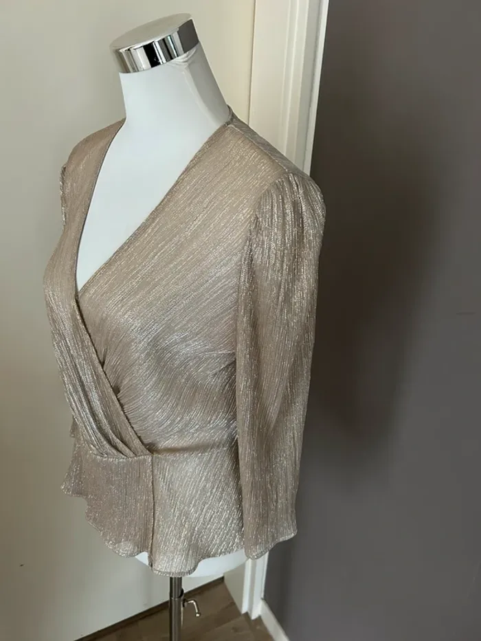 Pablo top haut blouse doré femme, taille 38 - photo numéro 4