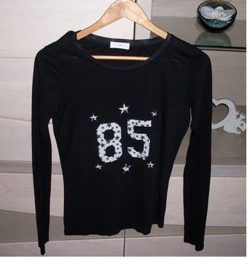 tee-shirt manches longues noir "cache cache" 36/38 état neuf