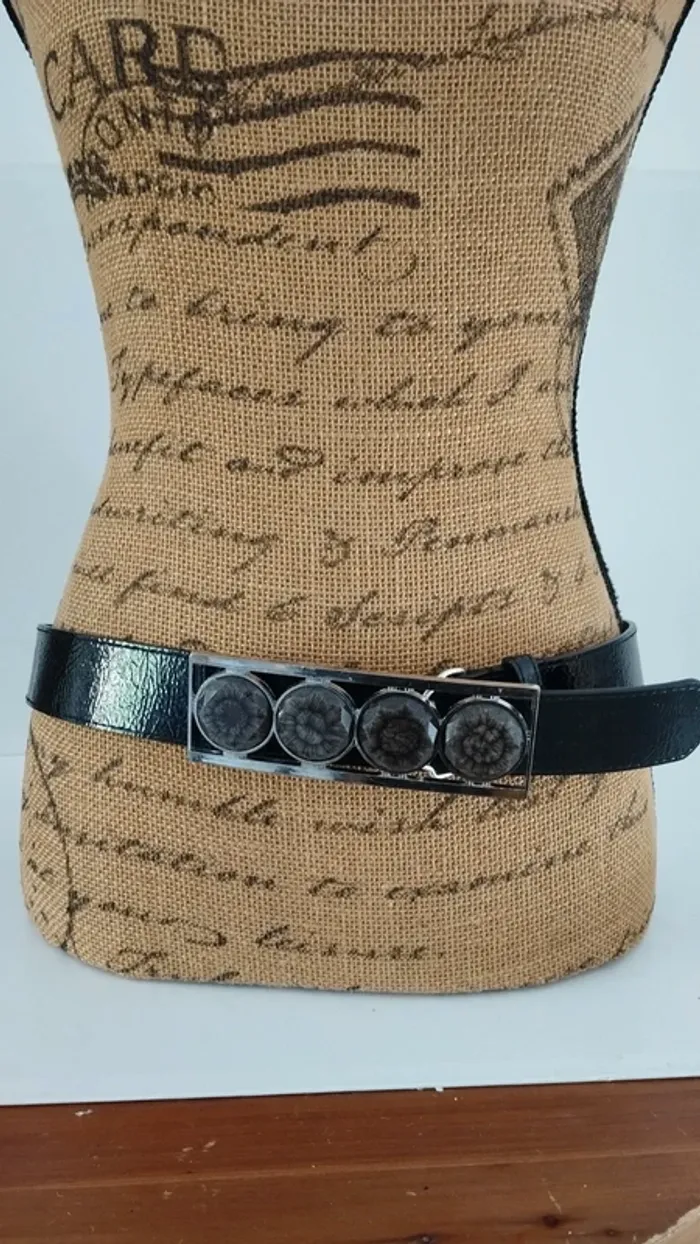 Ceinture noire quatre ronds 90 cm