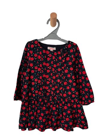 Robe noire motif pommes rouges et feuilles - DPAM 24 mois (86cm)