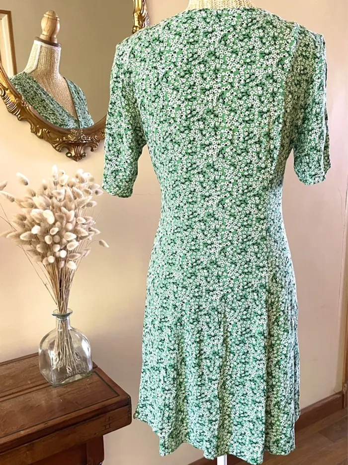 Robe Fleurie Verte – Monki – Taille XS - photo numéro 5