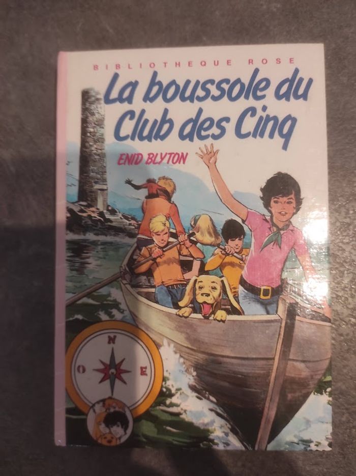 La boussole du Club des Cinq Enid Blyton Bibliothèque Rose cartonnée 1985