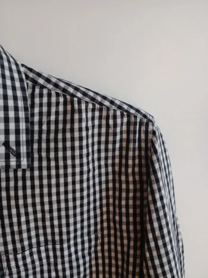 Chemise manches longues homme L vichy noir c87 - photo numéro 3