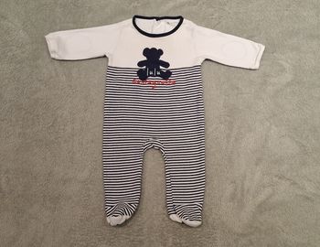 Pyjama blanc et bleu marine Lulu Castagnette 9 mois