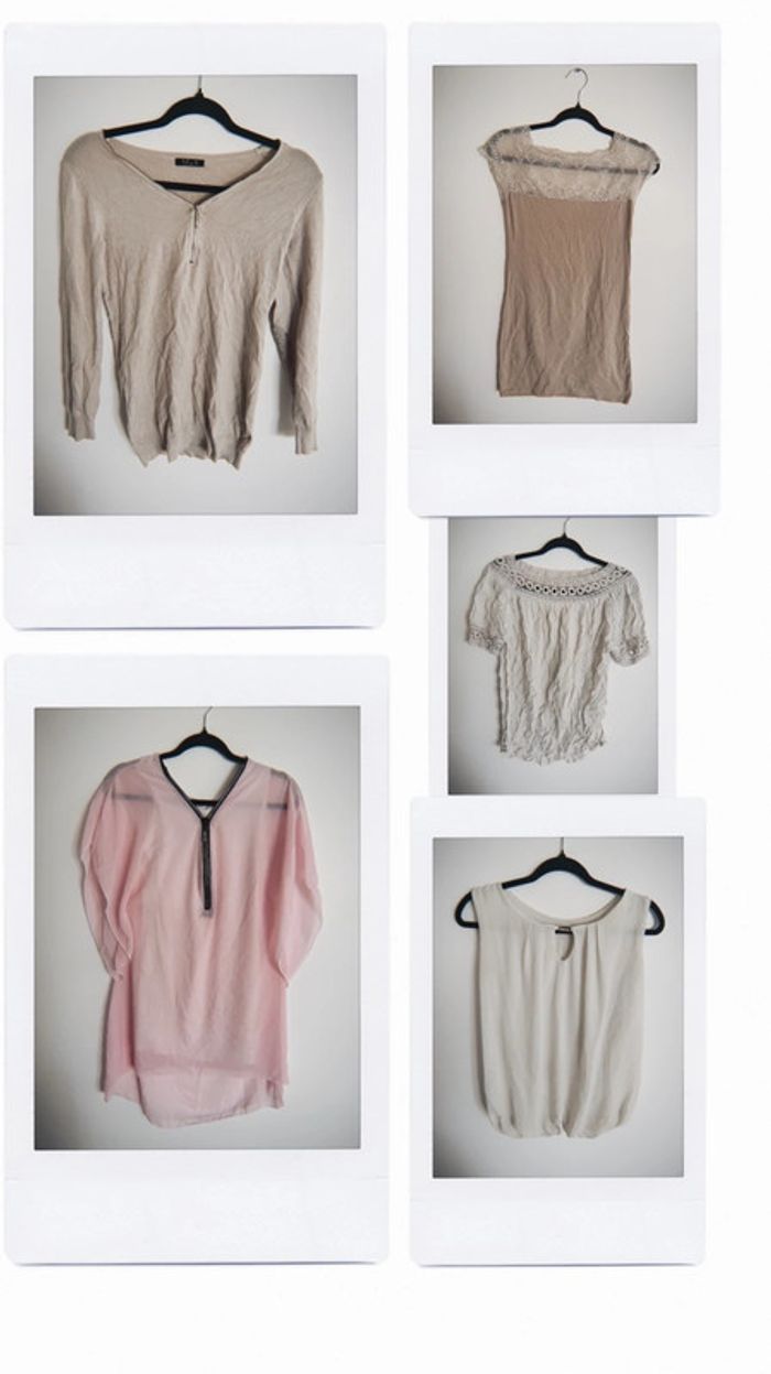 Lot de 5 hauts rose blanc et kaki