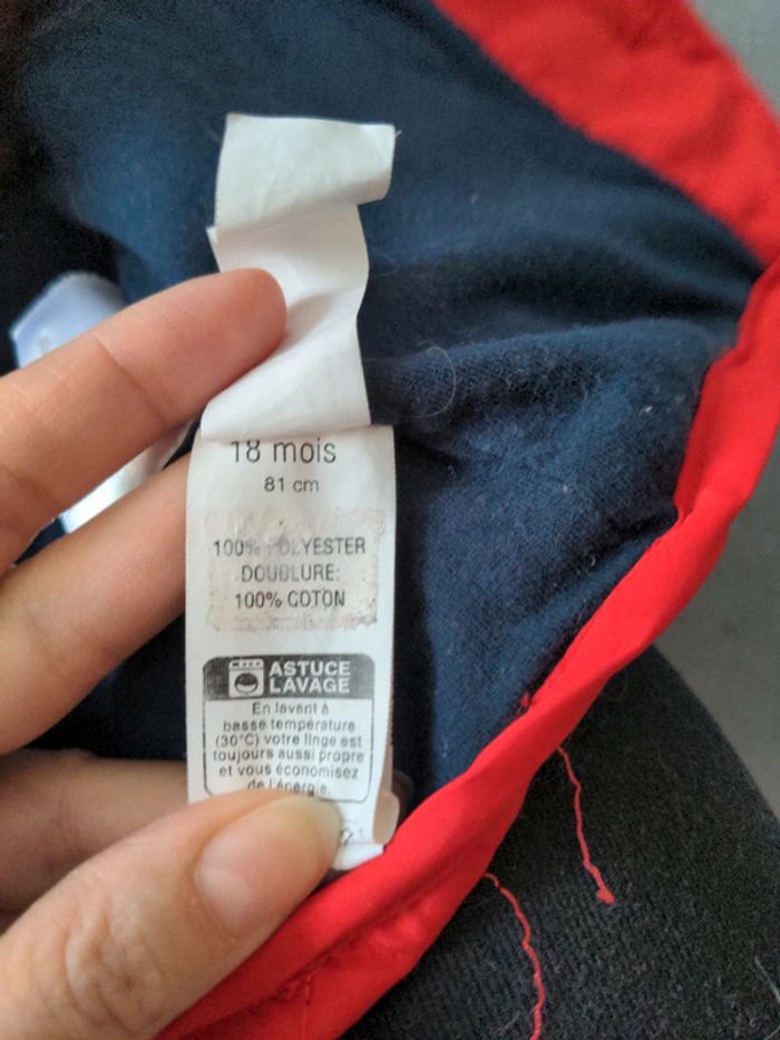 Manteau/Veste de Mi-saison rouge et Marine 18 Mois - photo numéro 9