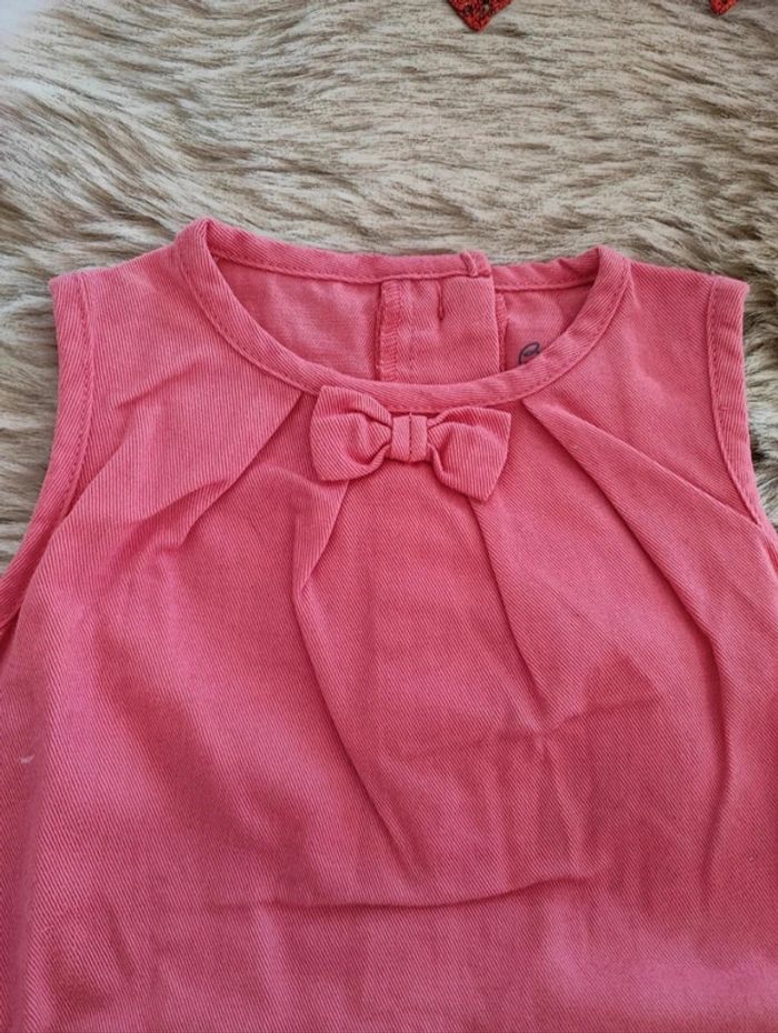 Ensemble  robe t-shirt  rose bébé  rêve 6 mois - photo numéro 3