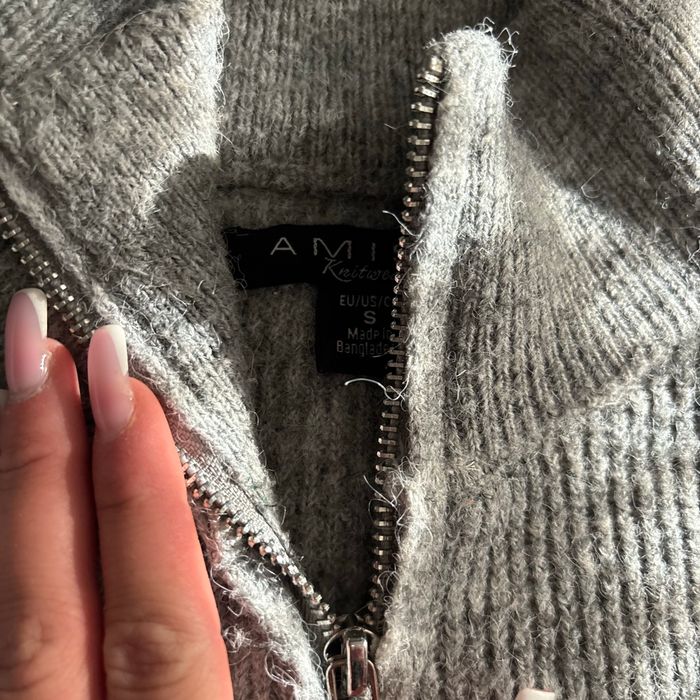 Pull gris zipé - photo numéro 2