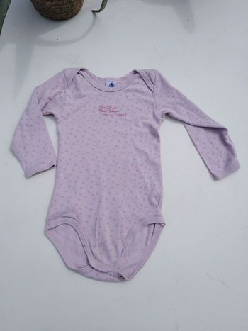 Body petit bateau rose 36 mois 3 ans, bébé fille. Manche longue, motif, 3 ans