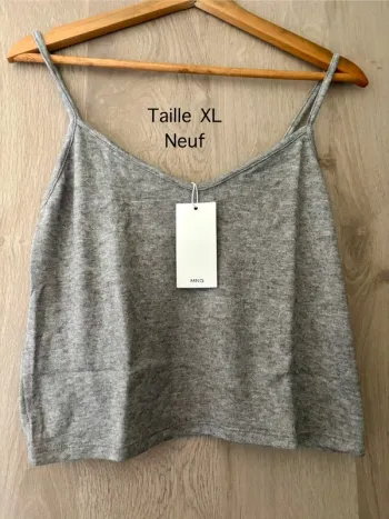 Top à fines bretelles gris Mango