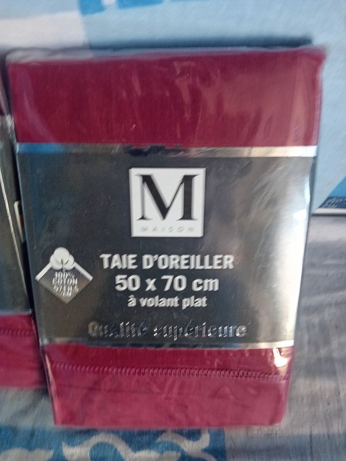 Paire taie d'oreiller 50x70cm neuf - photo numéro 2