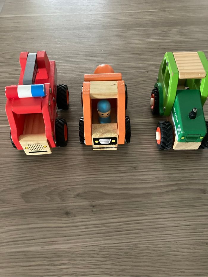 Lots 3 voitures en bois