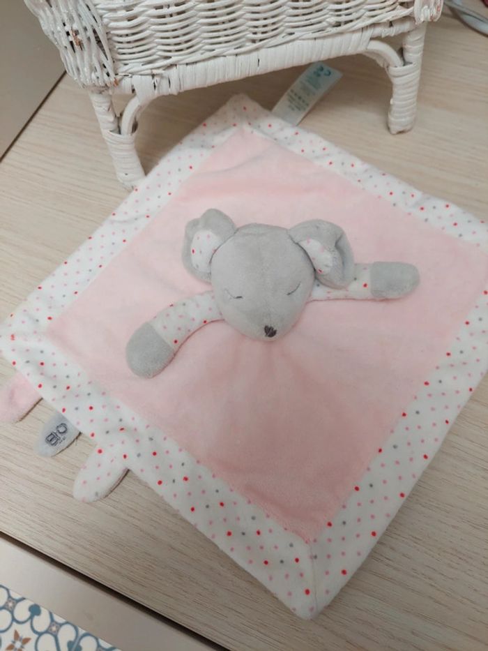 Obaibi - doudou plat carre souris - photo numéro 3