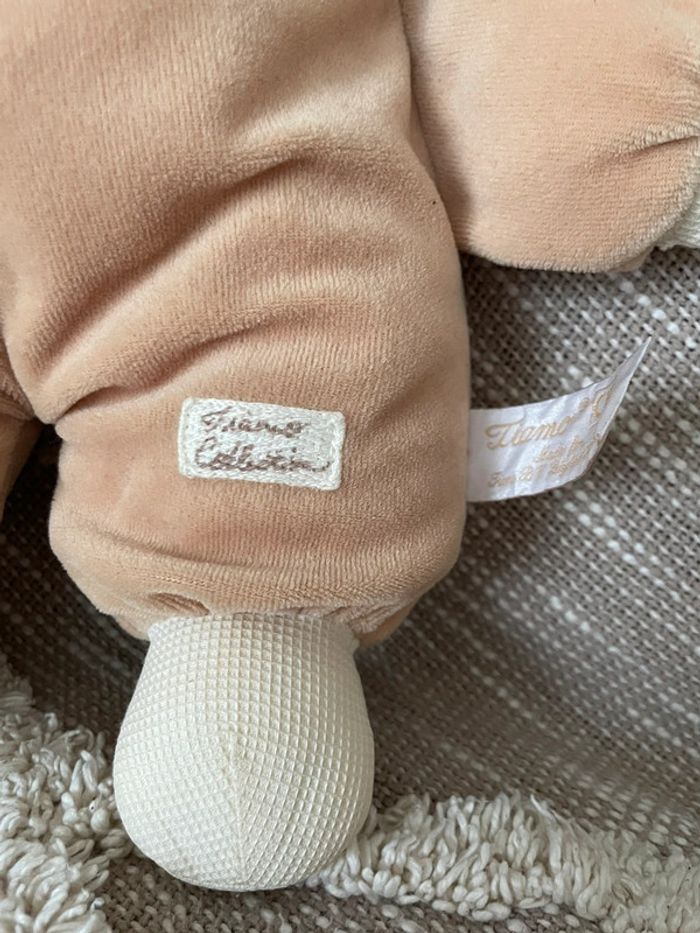Peluche doudou Tiamo chien marron beige très bon état - photo numéro 4
