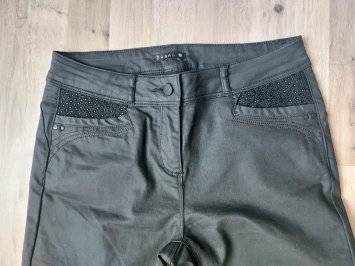 Pantalon noir "Breal" légèrement enduit - photo numéro 4