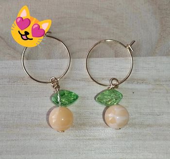 Petite créoles perles verte