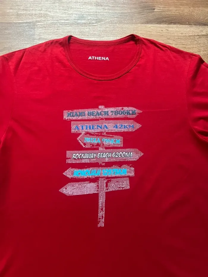 T shirt Athena - taille L - rouge - photo numéro 6