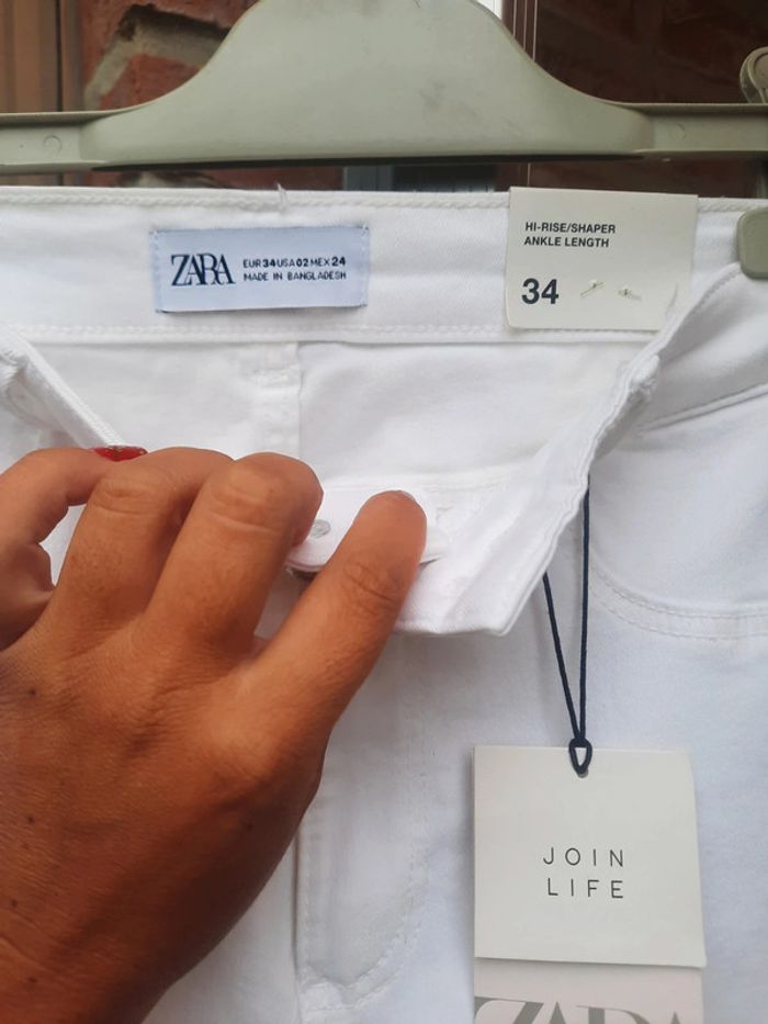 Jeans blanc zara - photo numéro 3